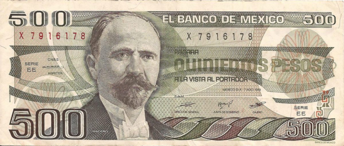 Francisco I. Madero fue la imagen del billete de 500 pesos.