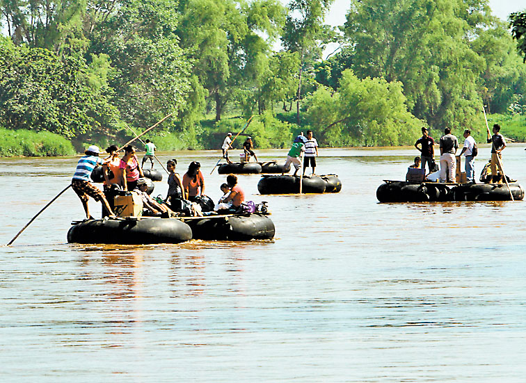 El río Suchiate, la frontera entre México y Guatemala. (Héctor Téllez)
