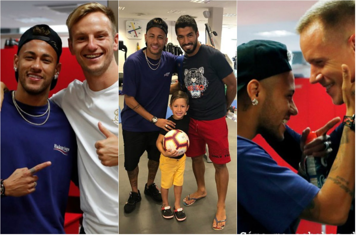 Neymar visitó a algunos jugadores del Barcelona (Instagram @neymarjr)