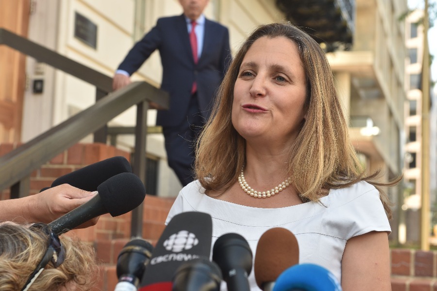 La ministra canadiense Chrystia Freeland. (Foto: AFP)