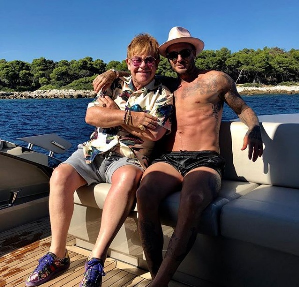 Elton John  y David Beckham. (Instagram)