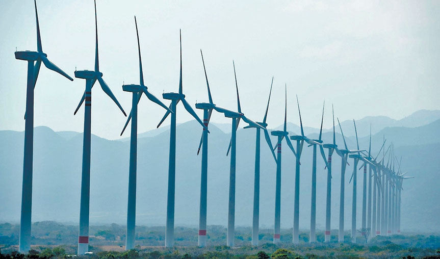 Producción de electricidad a partir de energía eólica. (Notimex)