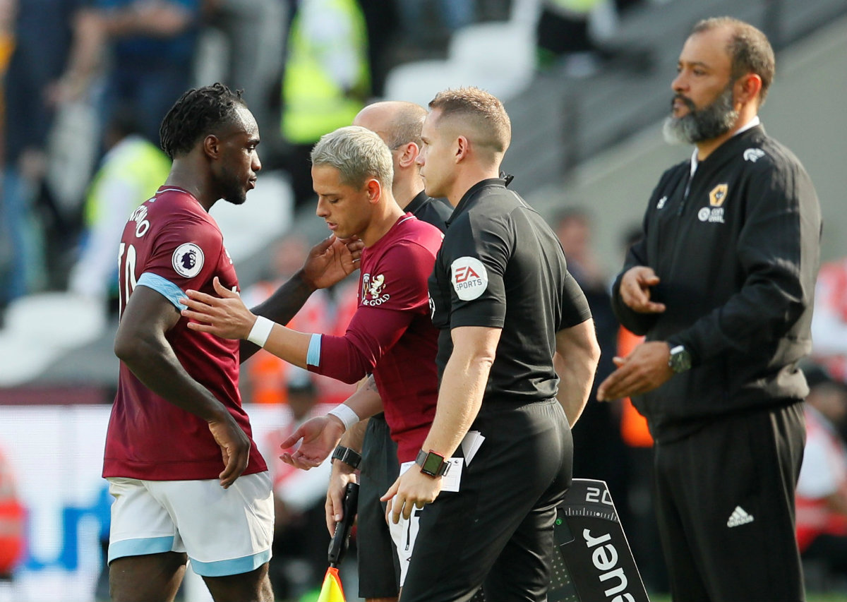 Javier Hernández entró de cambio en el partido West Ham vs Wolverhampton  (Reuters)