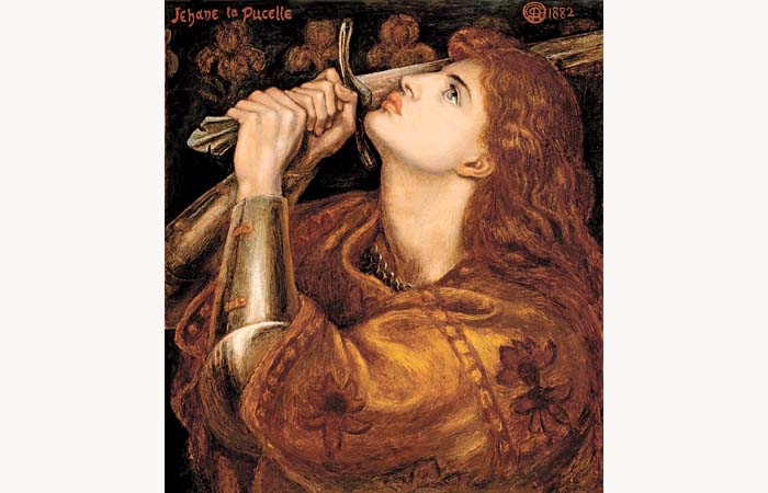 La heroína en interpretación del pintor Dante Gabriel Rossetti, 1882.