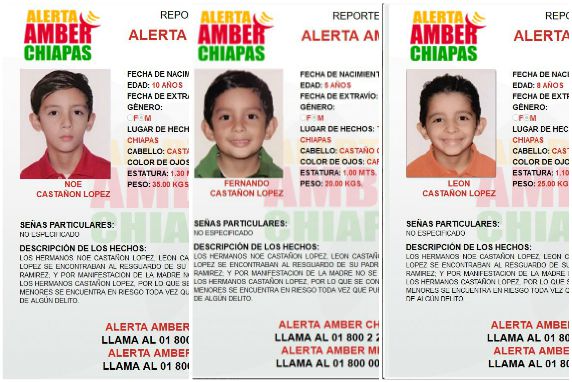 La Fiscalía de Chiapas activó la Alerta Amber para localizar a los hijos del senador electo.  (Milenio Digital)