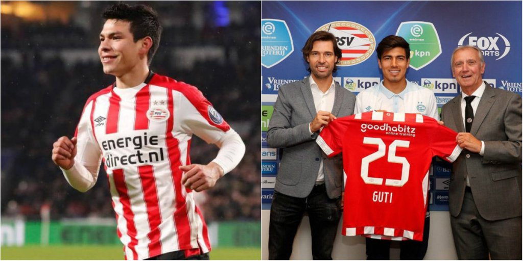 Hirving Lozano y Érick Gutiérrez. (EFE/PSV)