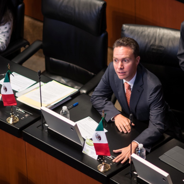 Manuel Velasco durante sesión del Senado (Cuartoscuro)