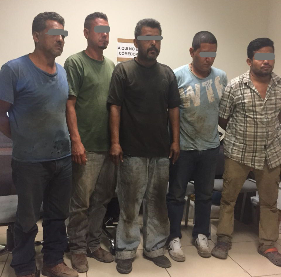 Los detenidos en el enfrentamiento.