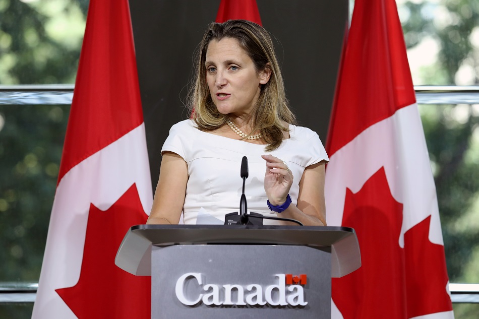 La canciller canadiense, Chrystia Freeland. (Foto: Reuters)