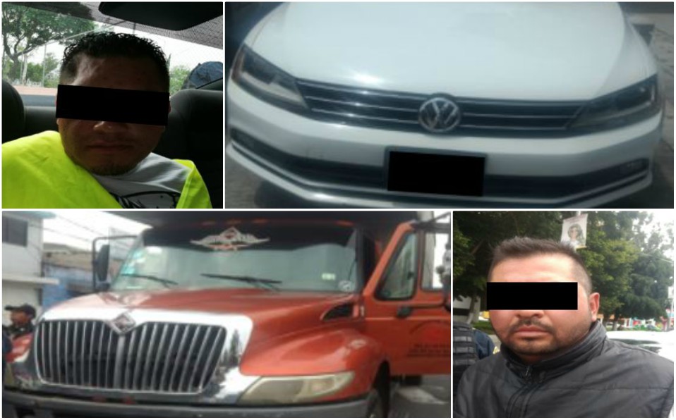 Policías de la SSP capitalina recuperaron un automovil con casi 7 millones de pesos en perfumería. (Especial)
