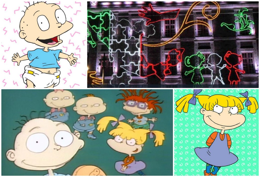 Las siluetas de niños que adornan el Zócalo son muy similares a los personajes de Rugrats. (Twitter y Nick Splat)