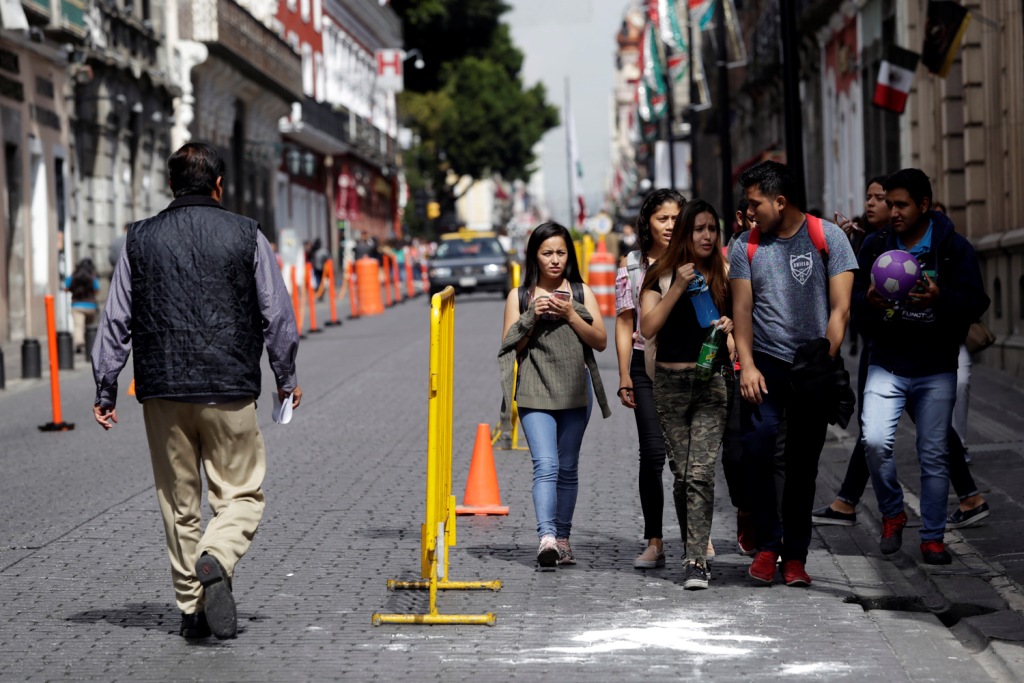 El Centro Histórico de Puebla continúa con la prueba piloto de peatonalización de sus principales calles y avenidas (Agencia Enfoque)