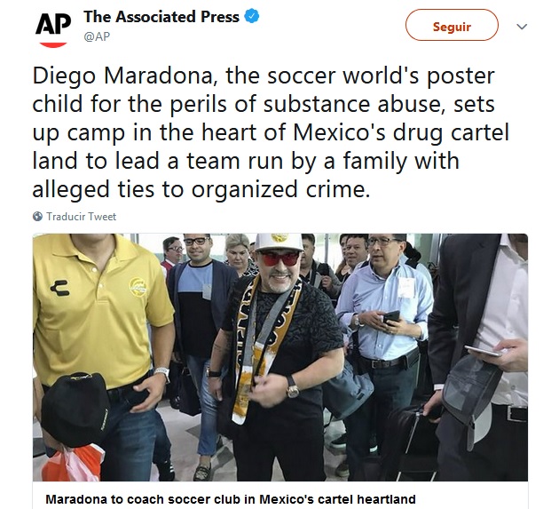 AP destaca “presuntos lazos con el crimen organizado” de propietarios de Dorados (Twitter  @AP ‏)