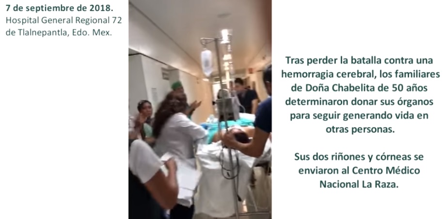 Los médicos y las enfermeras aplaudieron a Isabel por convertirse en donadora de órganos. (Notivox Digital)