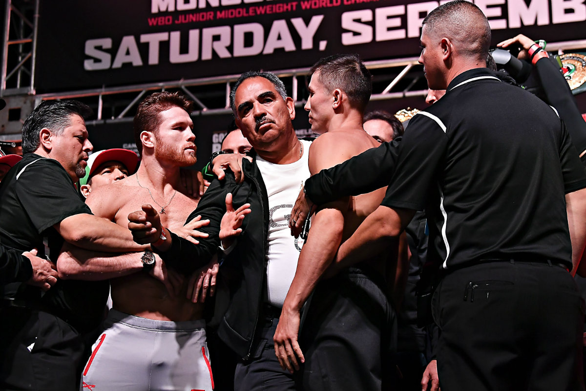 'Canelo' vs Golovkin durante la ceremonia de pesaje (Imago7)