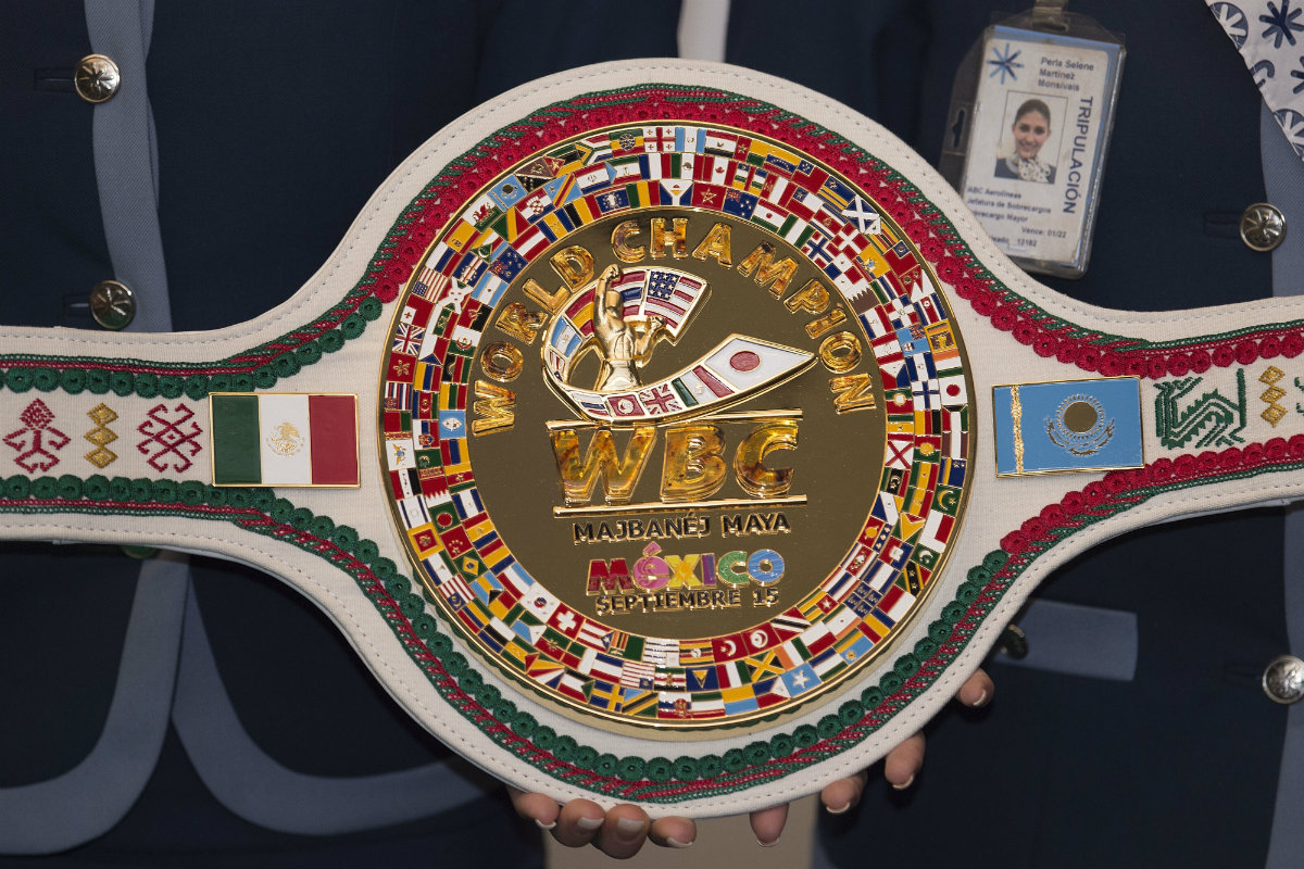 El cinturón tzental que se llevará el ganador de la pelea 'Canelo' vs Golovkin (Mexsport)