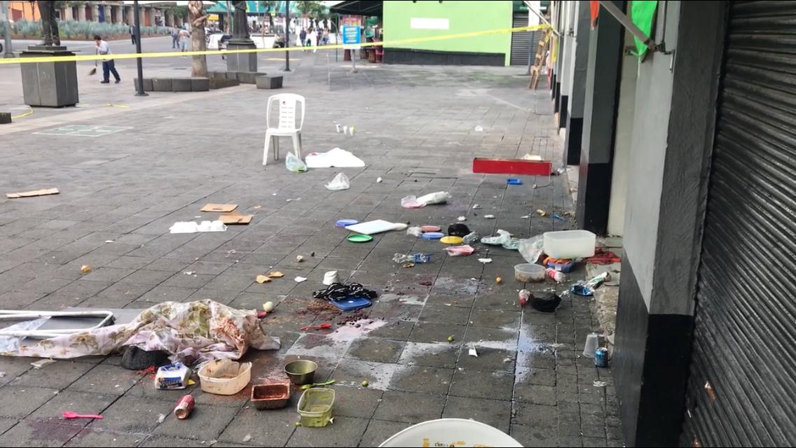 Así permanece el local donde ocurrió la balacera en Garibaldi. (Jorge Becerril)