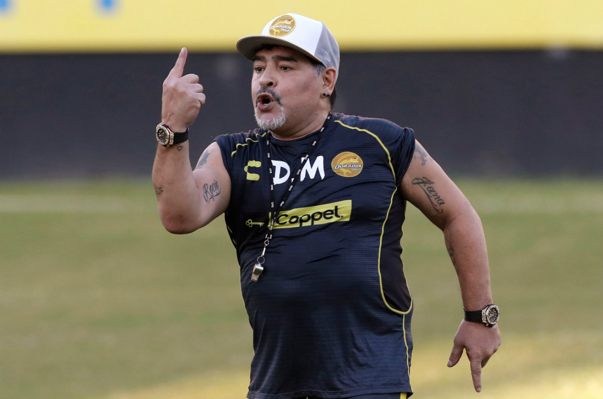 Diego Armando Maradona, técnico de Dorados de Sinaloa (Reuters)