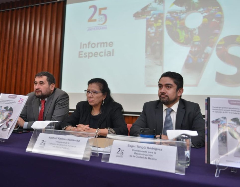 Nashieli Ramírez pidió a Edgar Tungüí y a César Cravioto un informe sobre las carpetas de investigación del 19-S. (Twitter  @CDHDF)