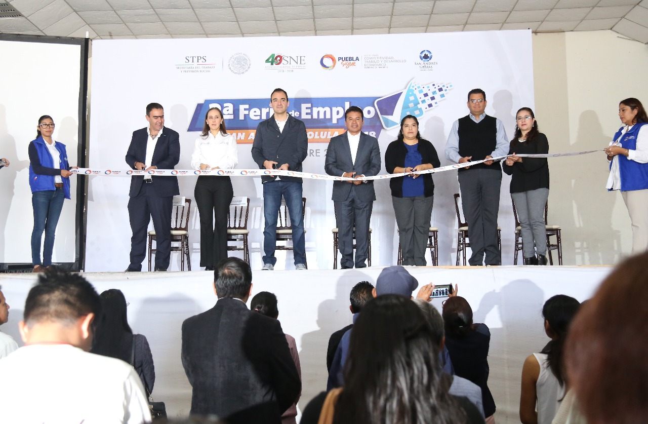 Inauguración de la edición 36 de la feria de empleo en San Andrés Cholula (Especial)