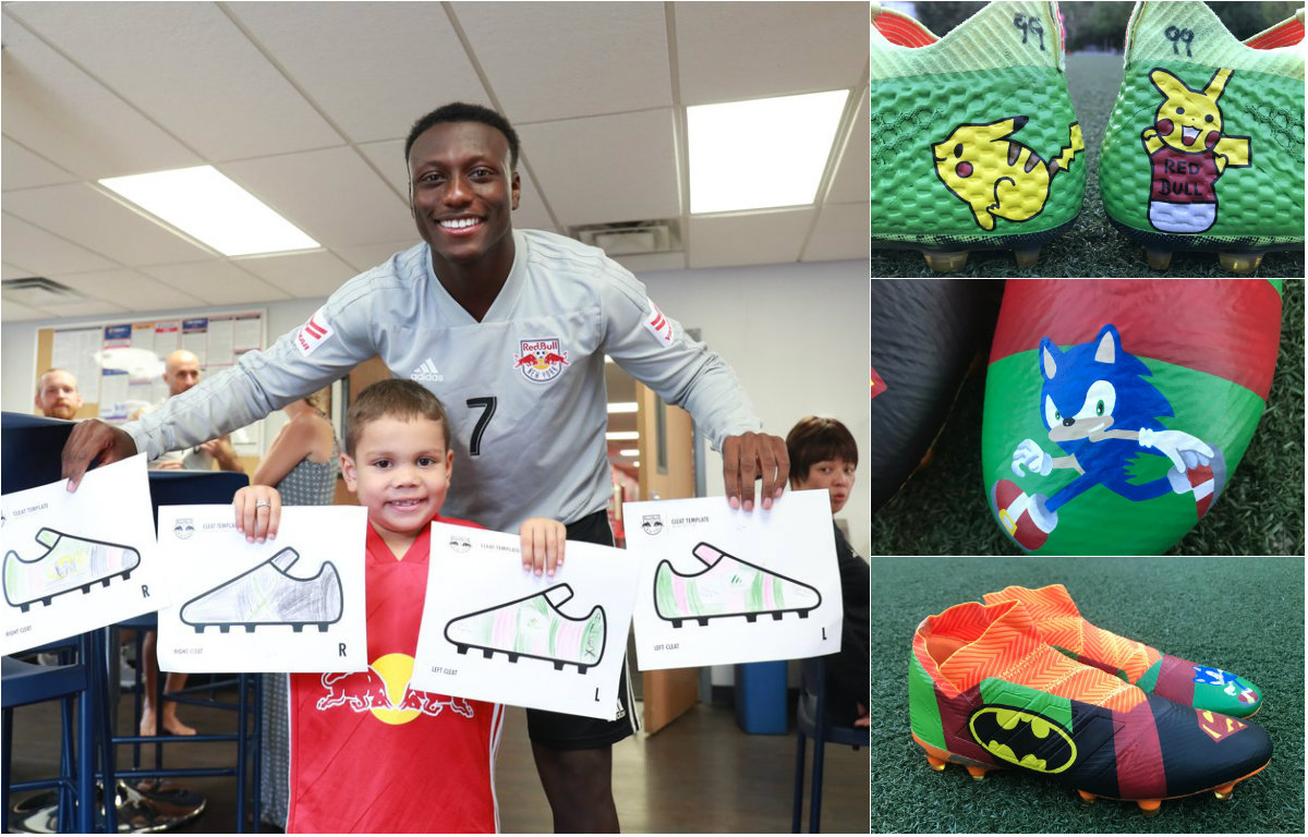 Niños con cáncer diseñan botines para jugadores de los Red Bulls (Twitter @NewYorkRedBulls)