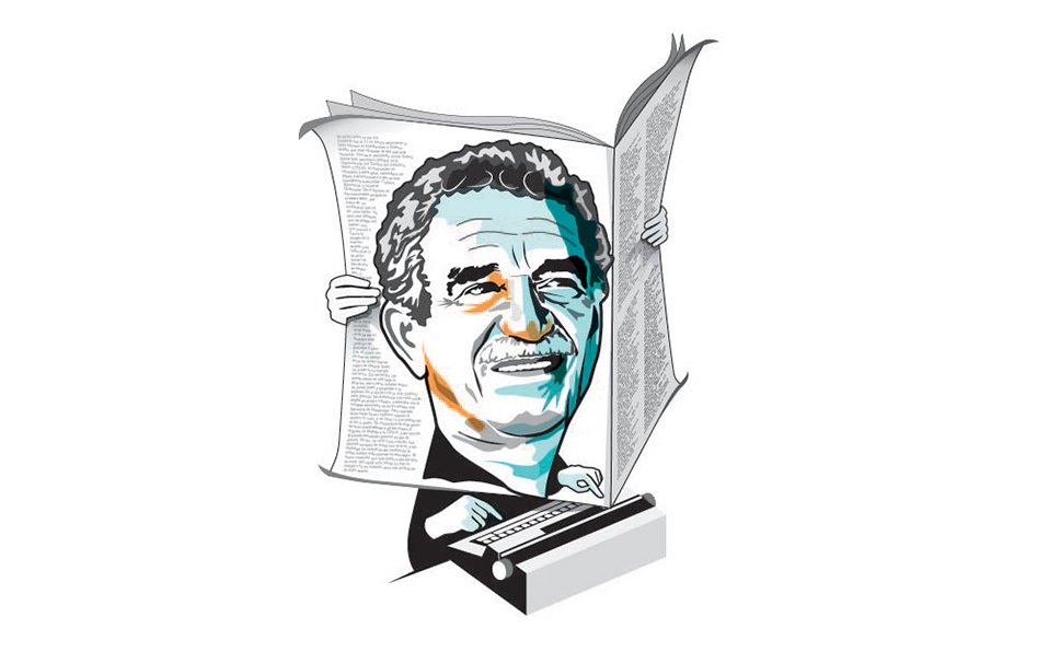 Víctor Núñez Jaime nos lleva a través de un recuento del trabajo periodístico de García Marquez. Ilustración : Alfredo San Juan