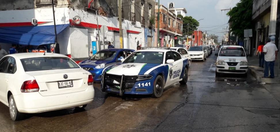 Choque de una patrulla de la Policía Estatal en zona centro de Tampico (Noel Vergara)