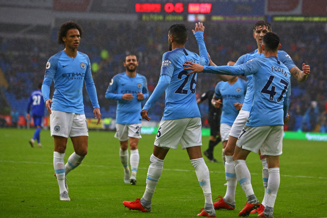 El Manchester City goleó al Cardiff en duelo de la Fecha 7 de la Premier League (AFP)