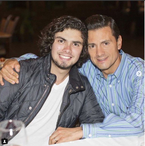 Alejandro Peña y su padre, el presidente Enrique Peña Nieto. (Instagram)