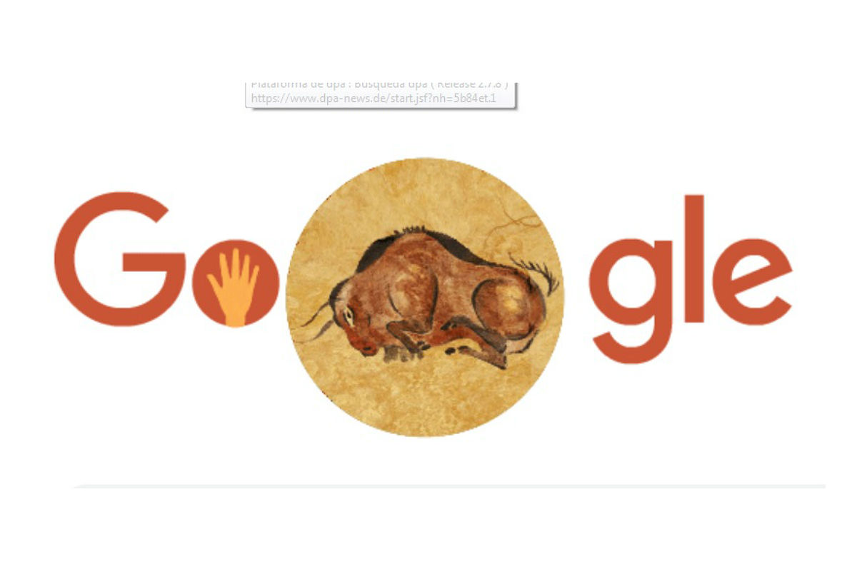 El doodle recuerda las pinturas rupestres de Altamira.