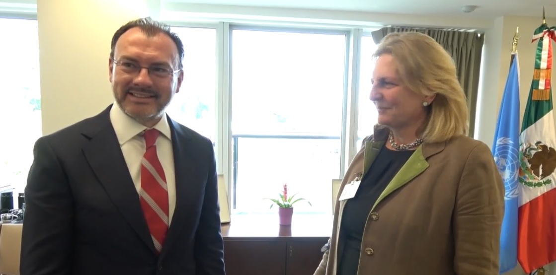 Videgaray deseó mucho éxito a la ministra durante la segunda mitad de la presidencia austriaca.