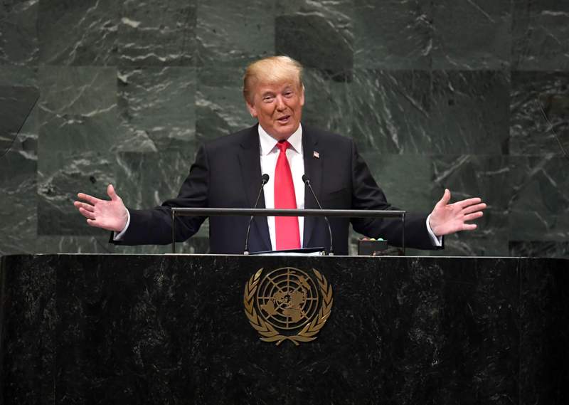 Trump, durante su discurso en naciones Unidas.