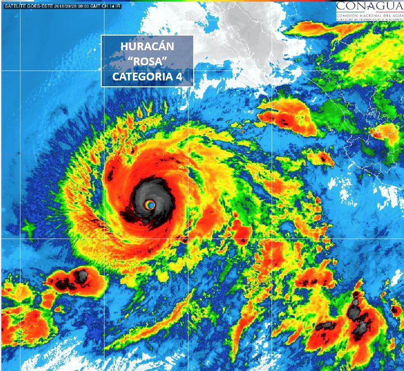 Huracán 'Rosa' (Tomada de @conagua_clima)