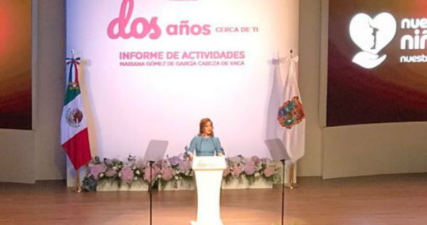 Mariana Gómez de García Cabeza de Vaca presidenta del DIF Tamaulipas (Vía Twitter)