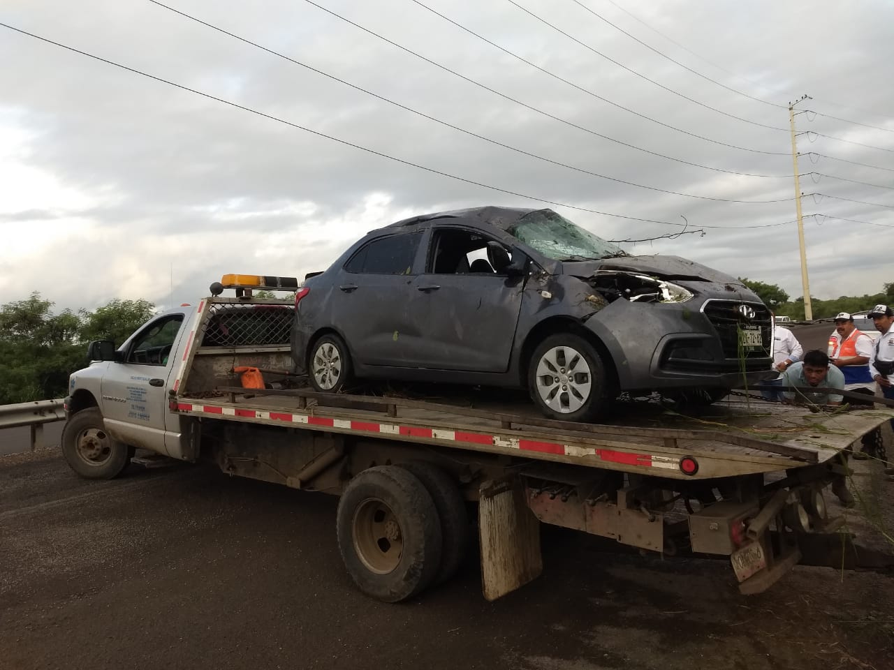 Uno de los carros afectados.