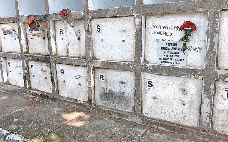 Familiares de Rosaura colocaron una placa en donde descansan sus restos. (Foto: Jorge Martínez)