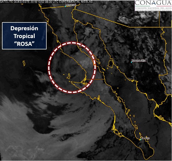 'Rosa' se degradó a tormenta tropical.