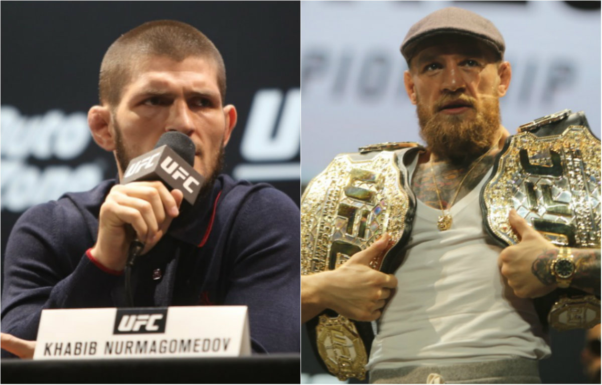 Khabib Nurmagomedov y Conor McGregor previo a UFC 229 (Carlos Contreras Legaspi)