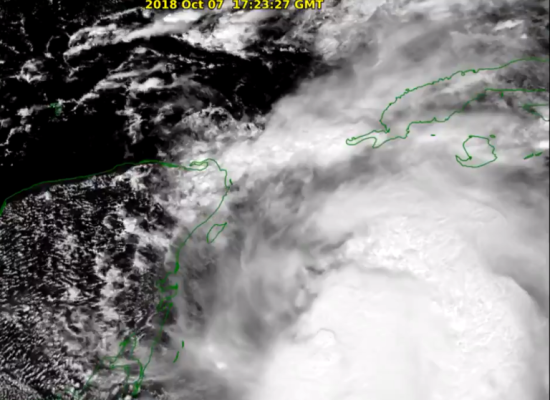 “Michael” se mueve en dirección norte a nueve kilómetros por hora con vientos máximos sostenidos de 55 kilómetros por hora.