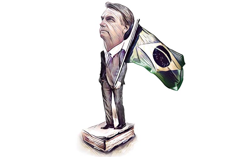 Bolsonaro busca el contacto con sus simpatizantes a través de Twitter. (Ilustración: Juan Carlos Fleicer)