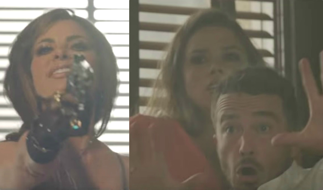 En el video, Gloria Trevi apunta con una pistola a un hombre, aunque en realidad el objeto es un encendedor (Especial).