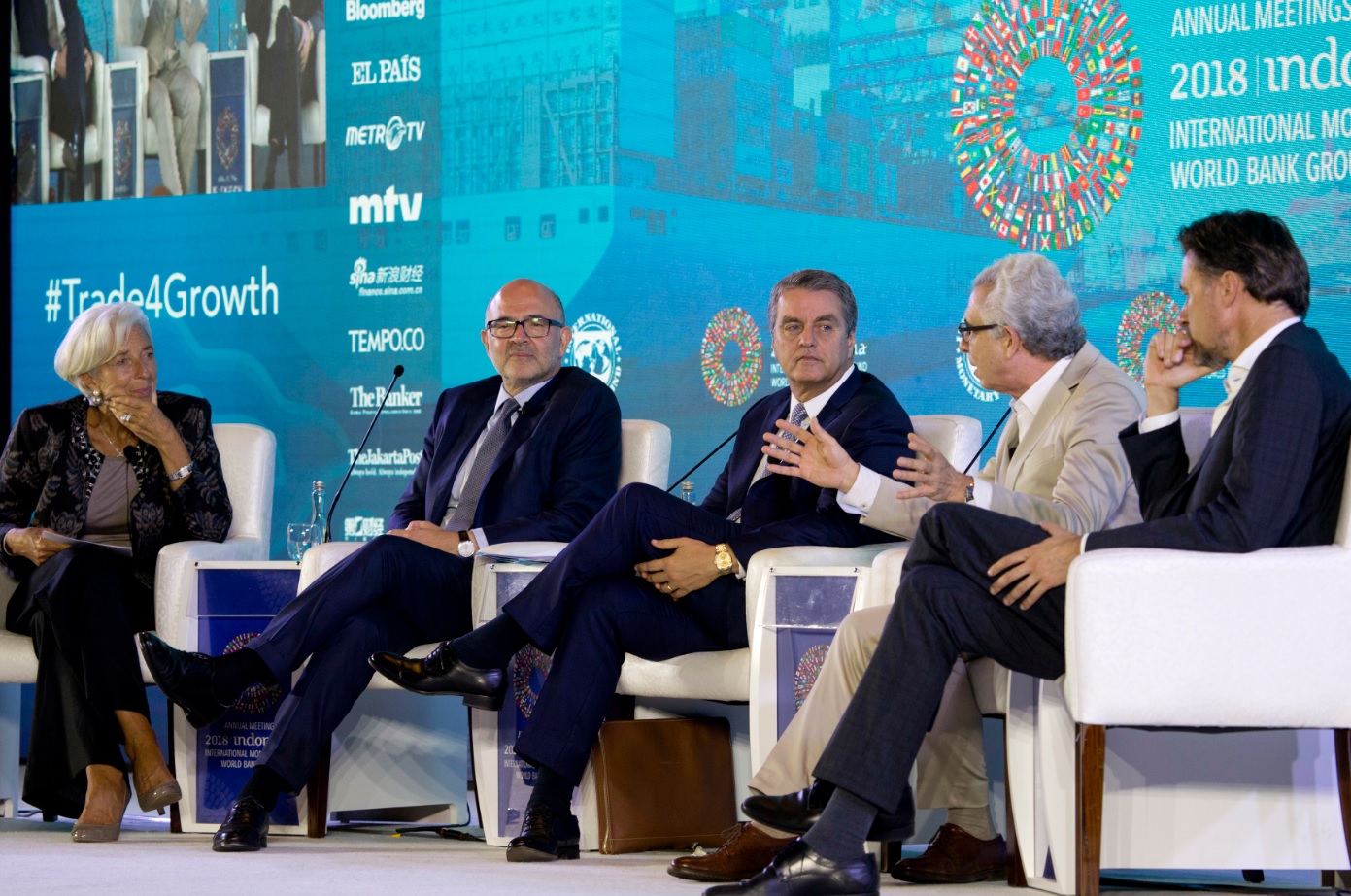 Ernesto Zedillo, ex presidente de México, y la directora gerente del FMI, Christine Lagarde. (Foto: AP)