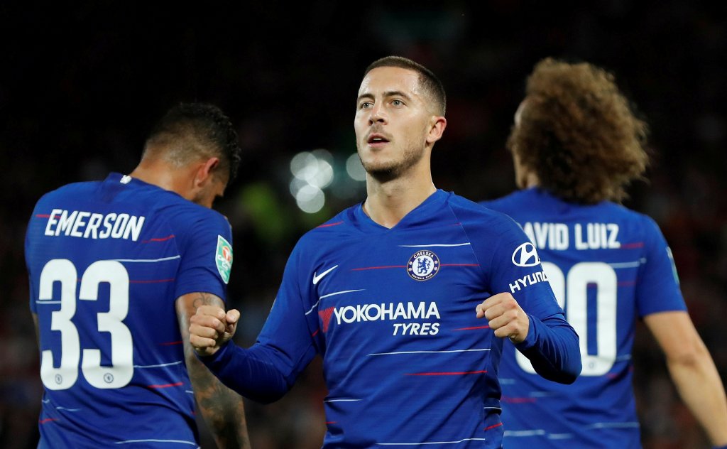 Eden Hazard en festejo de gol (Reuters)