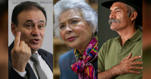 Alnfos Durazo, próximo secretario de SSP, Olga Sánchez de Segob, y José Manuel Mireles, exlíder de autodefensa comunitarios (Especial)
