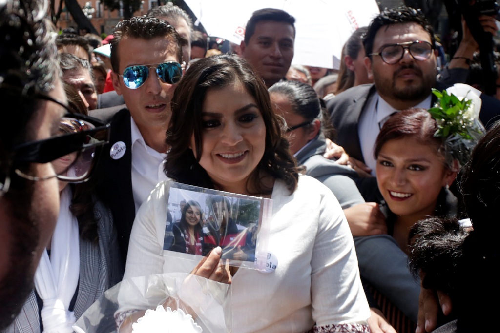 Claudia Rivera asumió el mando de la seguridad pública y tomó protesta de su cargo al primer minuto del lunes. (Agencia Enfoque)
