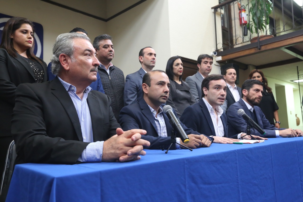 La rueda de prensa se llevó a cabo en la sede del comité estatal del PAN. Foto: Leonel Rocha