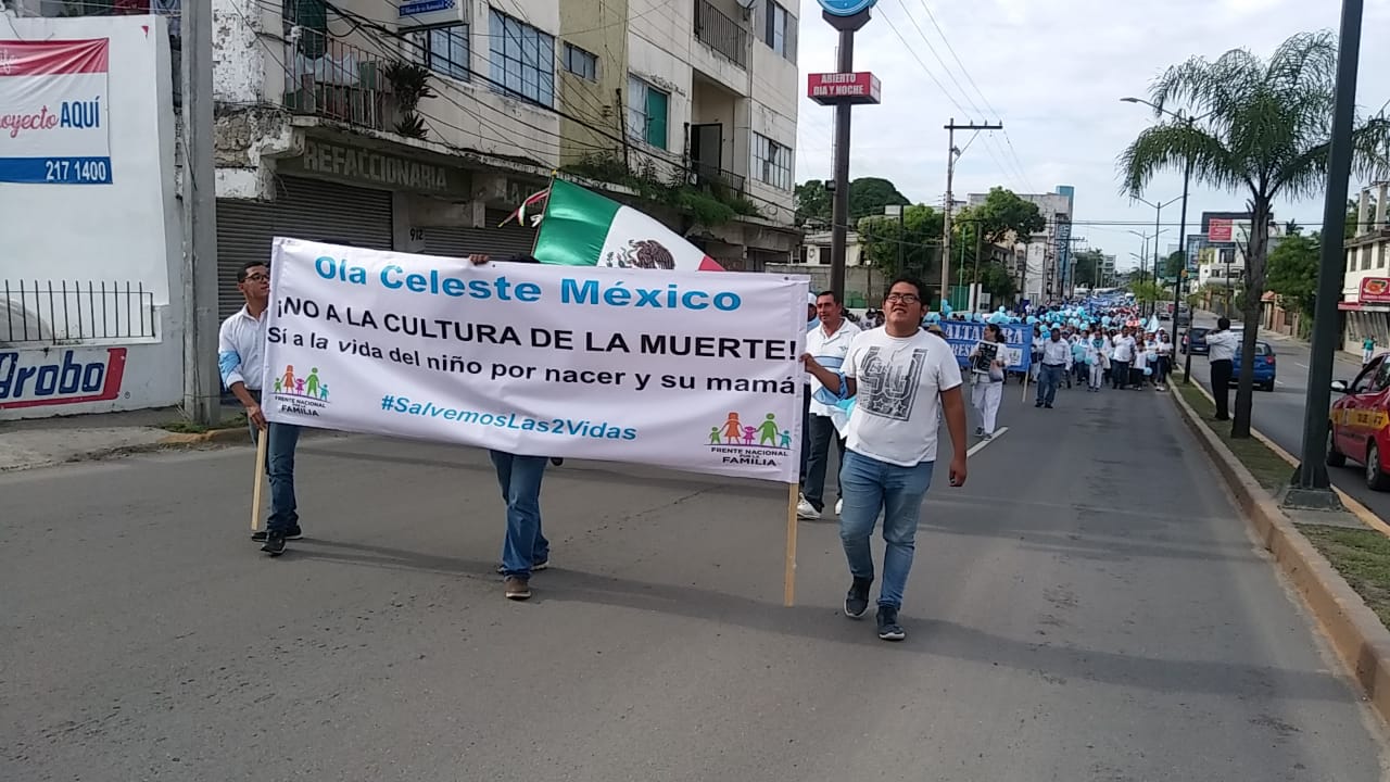 Familias participan en la Marcha Nacional por la Vida.