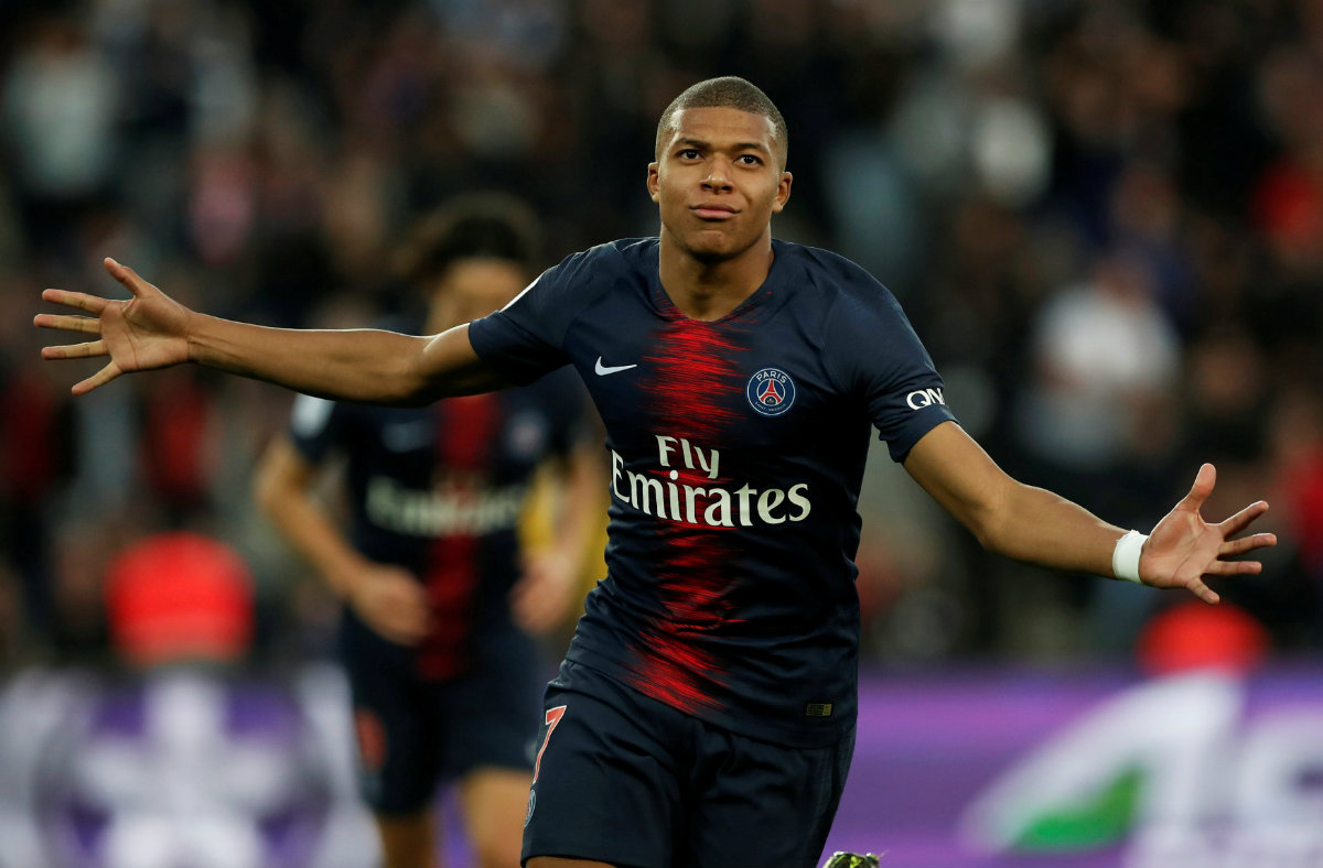 Kylian Mbappé en festejo de gol (Reuters)