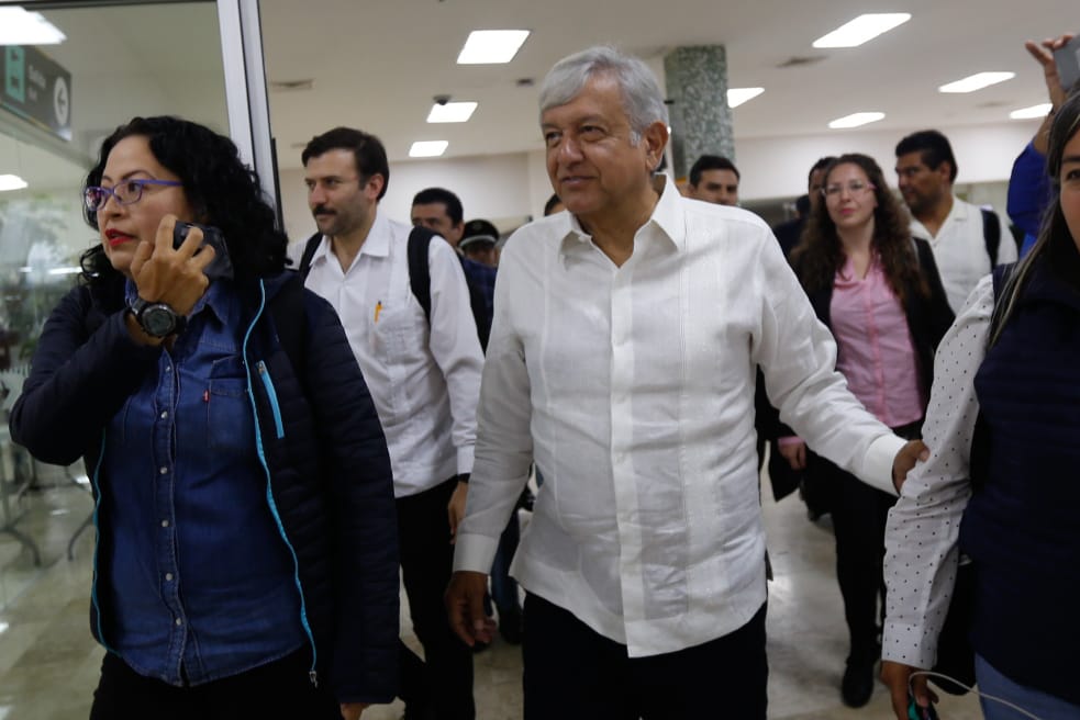 López Obrador rechazó pronunciarse sobre el actuar del gobierno de Enrique Peña Nieto en el tema de la caravana migrante. (Araceli López | Milenio)