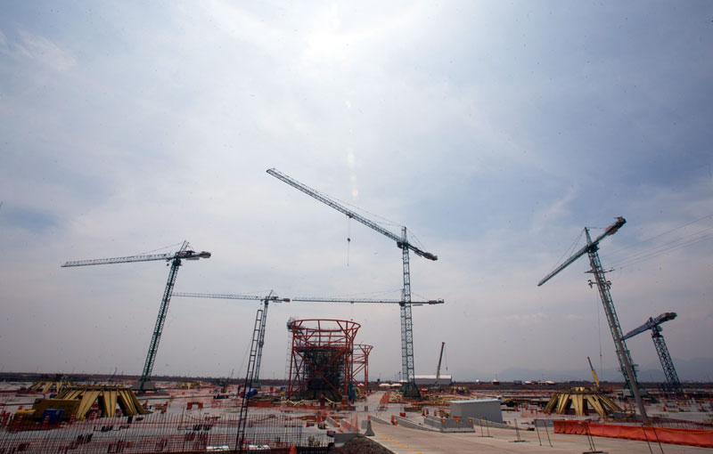 Obras en Texcoco dentro del proyecto del Nuevo Aeropuerto Internacional de la Ciudad de México.  (Aracelí López)